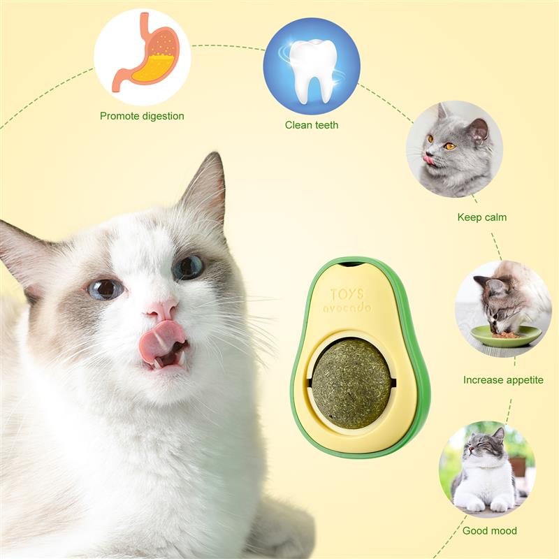 Avocado Tumbler Cat Toy Multifunctional Mint Catnip Ball Leaky Toy