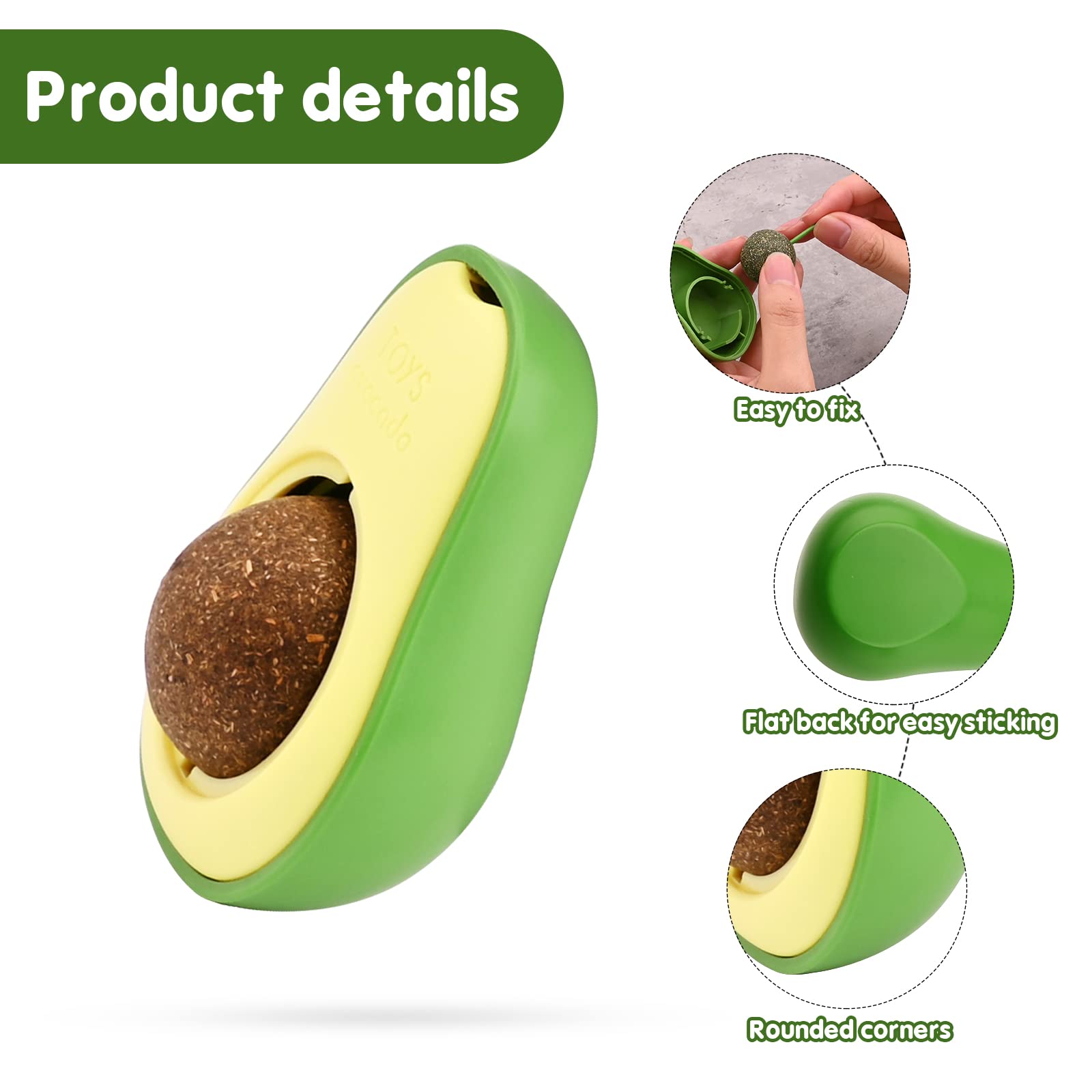 Avocado Tumbler Cat Toy Multifunctional Mint Catnip Ball Leaky Toy Funny  Cat Stick Puzzle Grinding Tooth Clean Ball Pet Supplies